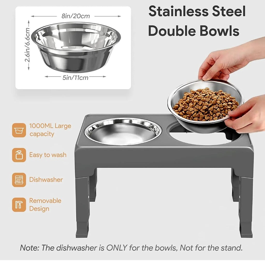 Elevated Stainless  Steel  Dog Bowls medium and Large Breed